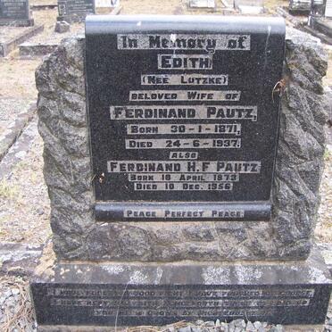 PAUTZ Ferdinand H.F.1873-1956 &amp; Edith LUTZKE 1871-1937