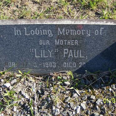 PAUL Lily 1903-1972