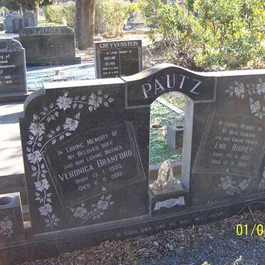 PAUTZ Emil Rodney 1932-1980 &amp; Veronica Branford 1935-1992