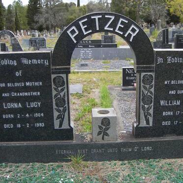 PETZER William Hendrik 1899-1972 &amp; Lorna Lucy 1904-1993