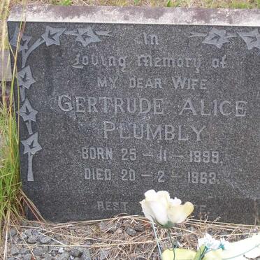 PLUMBLY Gertrude Alice 1899-1963