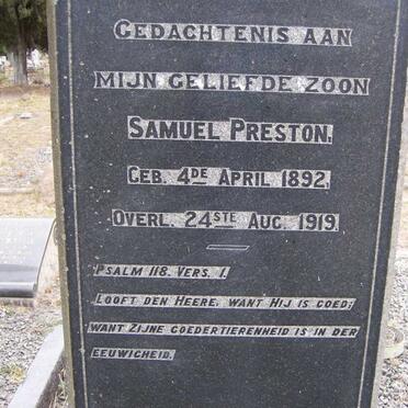 PRESTON Samuel 1892-1919