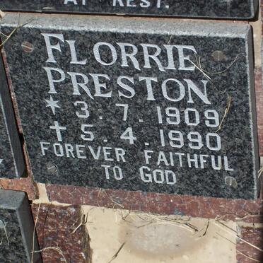PRESTON Florrie 1909-1990