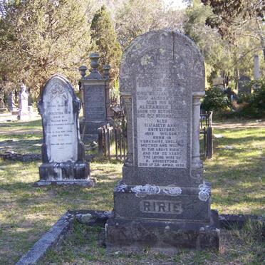 RIRIE Alexander -1895 :: RIRIE Alexander -1925 :: BRIDGEFORD Elizabeth Annie nee WILSON -1939