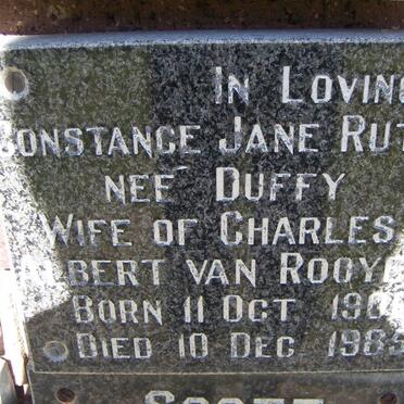 ROOYEN Constance Jane Ruth, van nee DUFFY 1906-1985