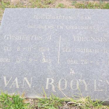 ROOYEN Gysbertus J., van 1864-1949 &amp; Theunsina 1872-1947