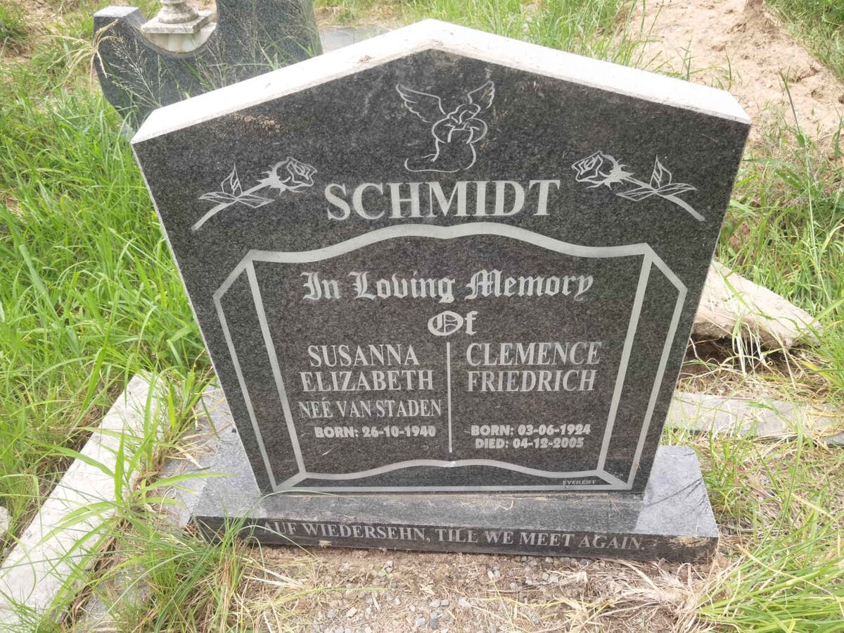 SCHMIDT Clemence Friedrich 1924-2005 &amp; Susanna Elizabeth VAN STADEN  1940-