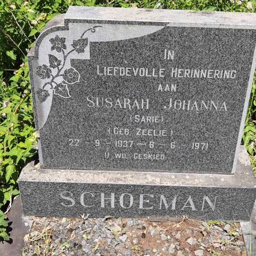 SCHOEMAN Susarah Johanna nee ZEELIE 1937-1971
