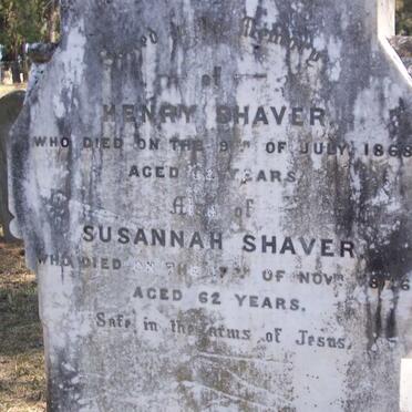 SHAVER Henry -1868 &amp; Susannah -1876
