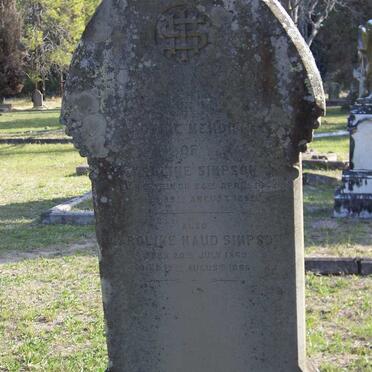 SIMPSON Caroline 1849-1889 &amp; Caroline Maud 1869-1886