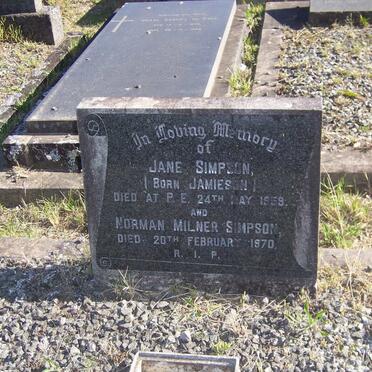 SIMPSON Norman Milner ?-1970 &amp; Jane JAMIESON ?-1959