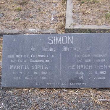 SIMON Heinrich 1902-1968 &amp; Martha Sophia 1912-1996