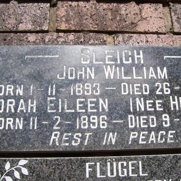 SLEIGH John William 1893-197? &amp; Norah Eileen HENLEY 1896-197?