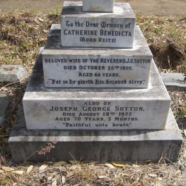 SUTTON Joseph George -1922 &amp; Catherine Benedicta REITZ -1920