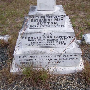 SUTTON Katharine May 1914- :: SUTTON Frances Ann 1917-1926
