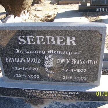 SEEBER Edwin Frans Otto 1922-2003 &amp; Phyllis Maud 1920-2000