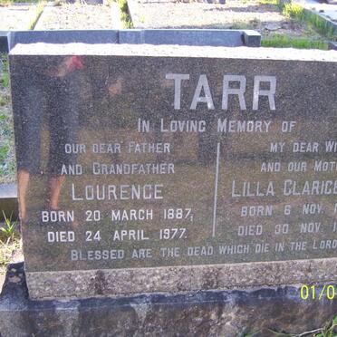 TARR Lourence 1887-1977 &amp; Lilla Clarice Eva 1889-1972