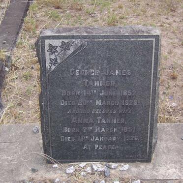 TANNER George James 1852-1928 &amp; Anna 1851-1926