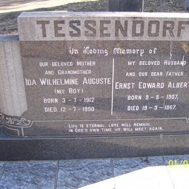 TESSENDORF Ernst Edward Albert 1907-1967 &amp; Ida Wilhelmine Auguste BOY 1912-1990