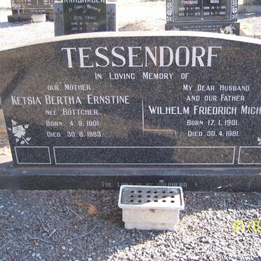 TESSENDORF Wilhelm Friedrich Michael 1901-1981 &amp; Ketsia Bertha Ernstine BOTTCHER 1901-1983