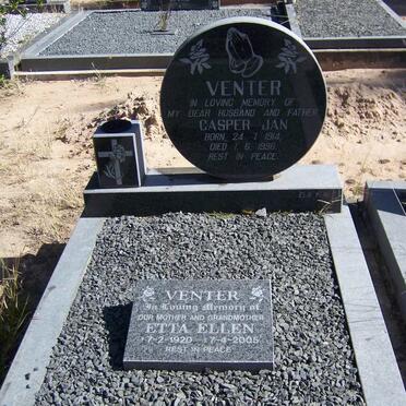 VENTER Casper Jan 1914-1996 &amp; Etta Ellen 1920-2005