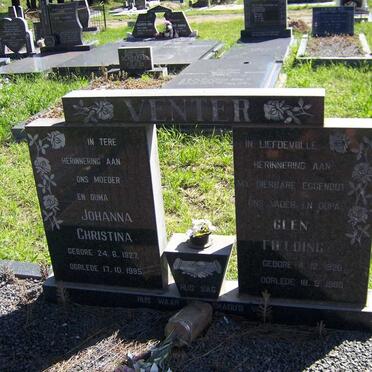 VENTER Glen Fielding 1926-1986 &amp; Johanna Christina 1927-1995