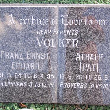 VOLKER Franz Ernst Eduard 1924-1995 &amp; Athalie 1926-1995