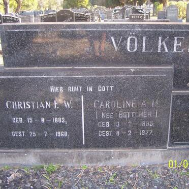 VOLKER Christian F.W. 1883-1968 &amp; Caroline A.M. BOTTCHER 1895-1977