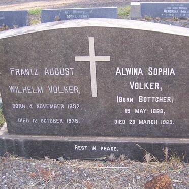 VOLKER Franz August Wilhelm 1892-1975 &amp; Alwina Sophia BOTTCHER 1888-1969