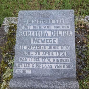 WEWEGE Barendina Dolina nee PETZER 1878-1956