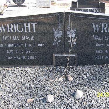 WRIGHT Walter Philip 1904-1982 &amp; Thelma Mavis DOMONEY 1912-1984