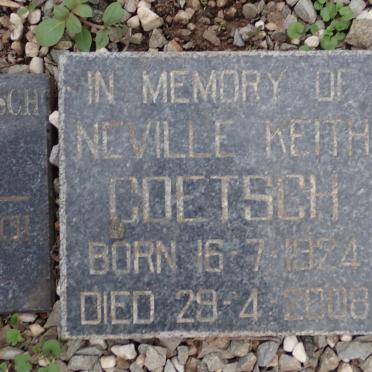 GOETSCH Neville Keith 1924-2008 &amp; Daphne Urna 1929-1998