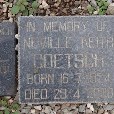 GOETSCH Neville Keith 1924-2008 &amp; Daphne Urna 1929-1998