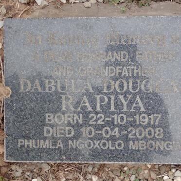 RAPIYA Dabula Douglas 1917-2008 &amp; Nosomi Patricia 1934-2020