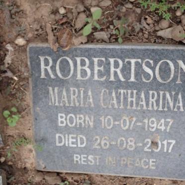 ROBERTSON Maria Catharina 1947-2017