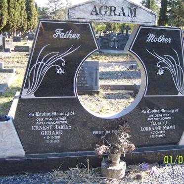 AGRAM Ernest James Gerard 1931-2006 &amp; Lorraine Naomi 1931-1997