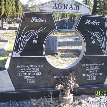 AGRAM Ernest James Gerard 1931-2006 &amp; Lorraine Naomi 1931-1997