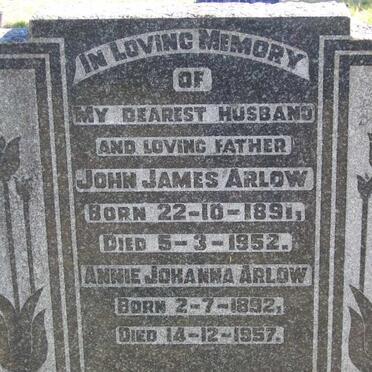 ARLOW John James 1891-1952 &amp; Annie Johanna 1892-1957