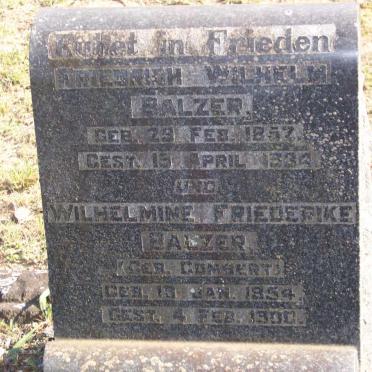 BALZER Friedrich Wilhelm 1852-1934 &amp; Wilhelmine Friederike GOMBERT 1854-1900