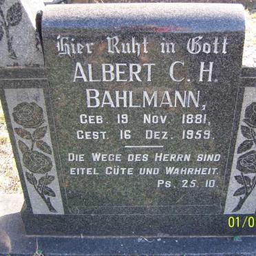 BAHLMANN Albert 1881-1959
