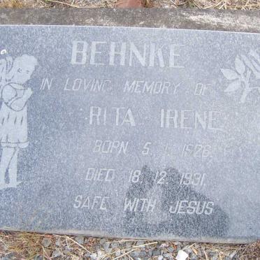 BEHNKE Rita Irene 1926-1931