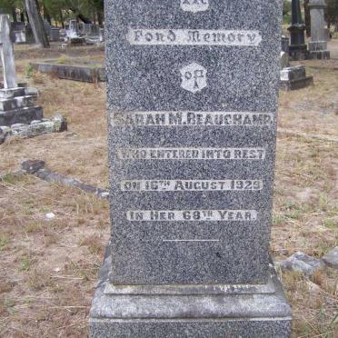 BEAUCHAMP Sarah M. -1929