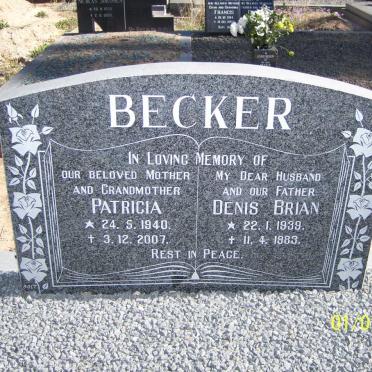 BECKER Denis Brian 1939-1983 &amp; Patricia 1940-2007