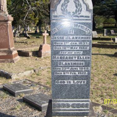 BLAKEMORE Jesse 1832-1868 &amp; Margaret Ellen 1840-1922