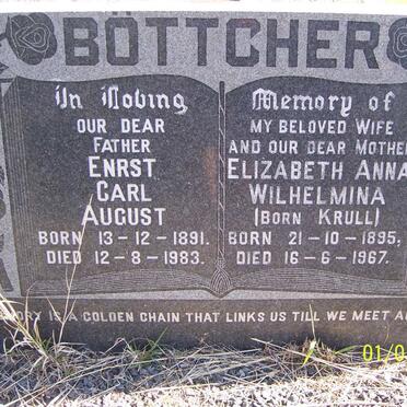 BOTTCHER Ernst Carl August 1891-1983 &amp; Elizabeth Anna Wilhelmina KRULL 1895-1967
