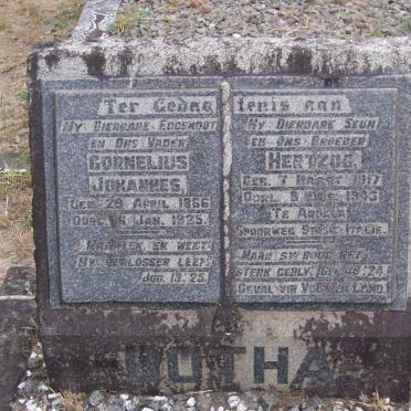 BOTHA Cornelius Johannes 1866-1925 &amp; BOTHA Hertzog 1917-1943