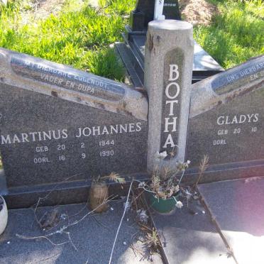BOTHA Martinus Johannes 1944-1990 &amp; Gladys Lily 1944-