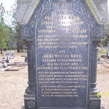 BORN Christian Friedrich 1822-1897 &amp; Anna Regina 1823-1898