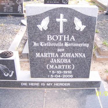 BOTHA Martha Johanna Jacoba 1918-2006