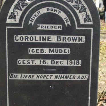 BROWN Coroline nee MUDE -1918